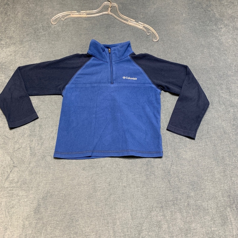 Columbia Glacial Fleece Quarter-Zip Jacket Boys XS 6-7Y Navy Blue Long Sleeve